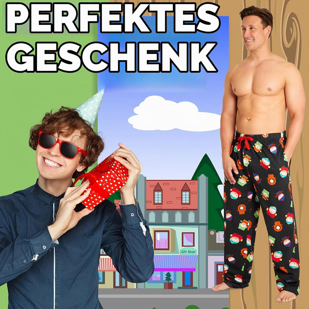 South Park Herren Lang Pyjamahose - bequemer Schlafanzug S Mehrfarbig, S Mehrfarbig