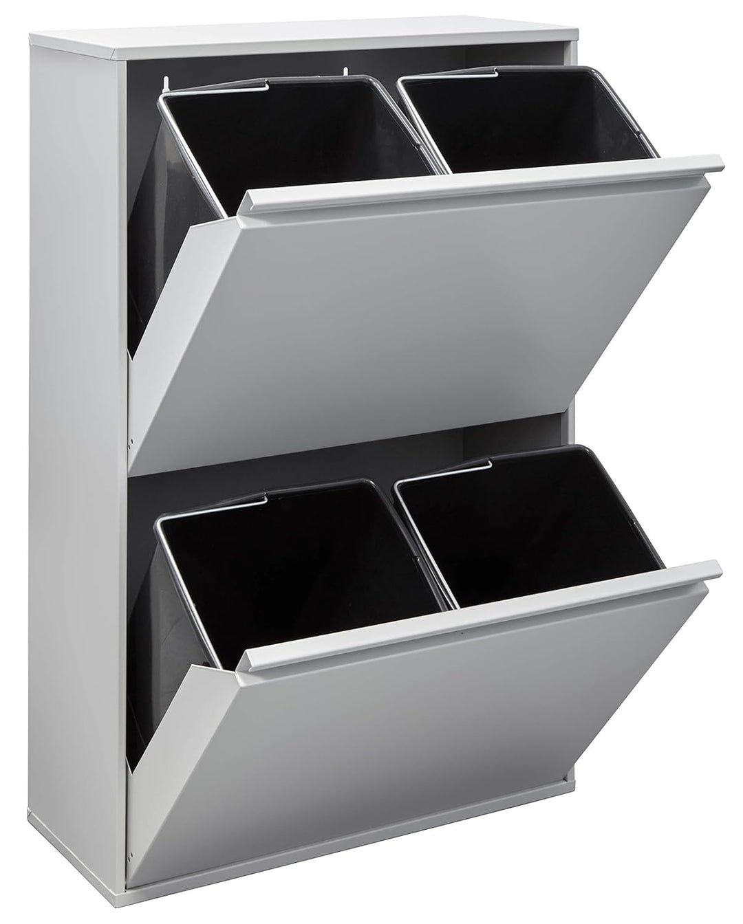 ARREGUI Basic CR602-B Mülltrennsystem aus Stahl | 4 Fächer Mülleimer für die Küche | 4 Fach Abfallei