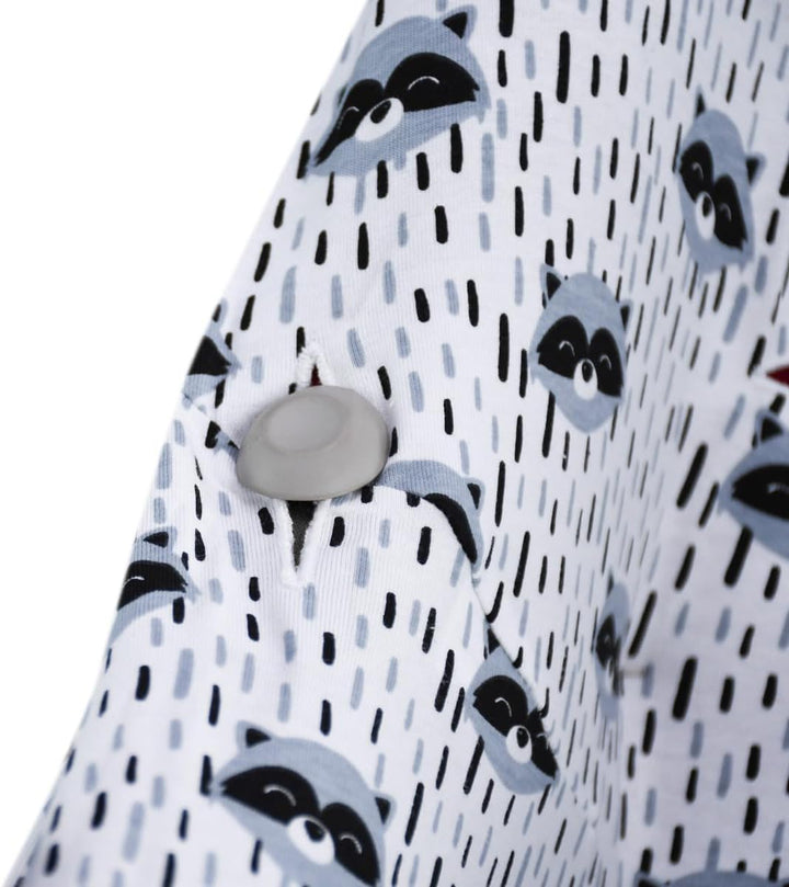 JYOKO KIDS Bezug kompatibel mit Maxi Cosi Pebble 360 Y FamilyFix 360, aus Baumwolle (Raccon) Raccon