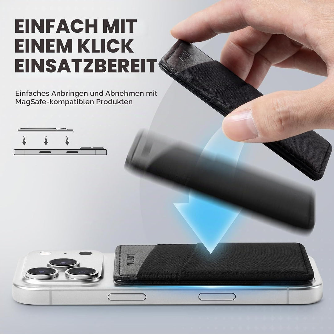VULKIT Magsafe Wallet Kompatibel mit iPhone 15/14/13/12er Serie, Dehnbarer Lycra-RFID-Kartenhalter m