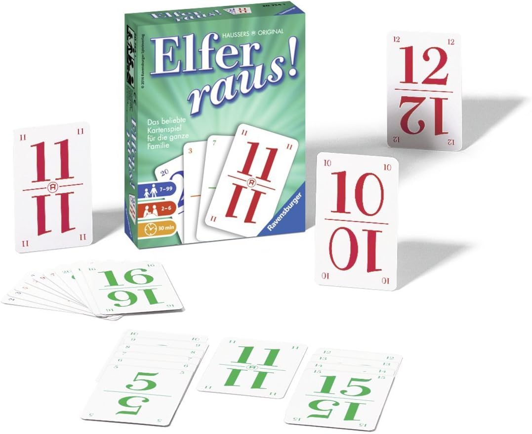 Ravensburger 20754 - Elfer raus Kartenspiel, Gesellschaftsspiel für 2-6 Spieler, Spiel ab 7 Jahren f