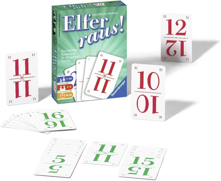 Ravensburger 20754 - Elfer raus Kartenspiel, Gesellschaftsspiel für 2-6 Spieler, Spiel ab 7 Jahren f