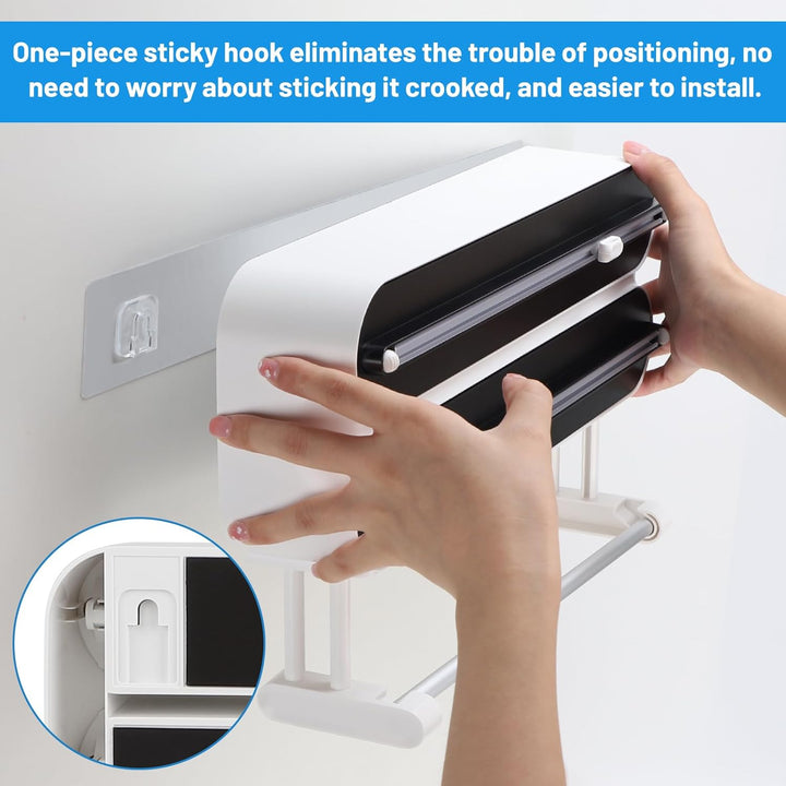DBREAKS Wandrollenhalter Küche 3-in-1 Frischhaltefolienspender, küchenrollenhalter magnetisch, Frisc