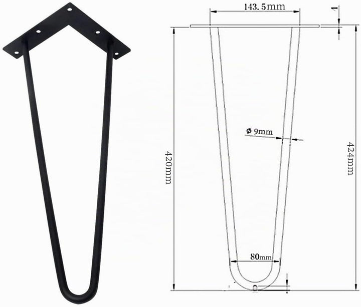 Signstek Tischbeine Moebelfuesse Metall Haarnadel Tischbeine 40cm/16&