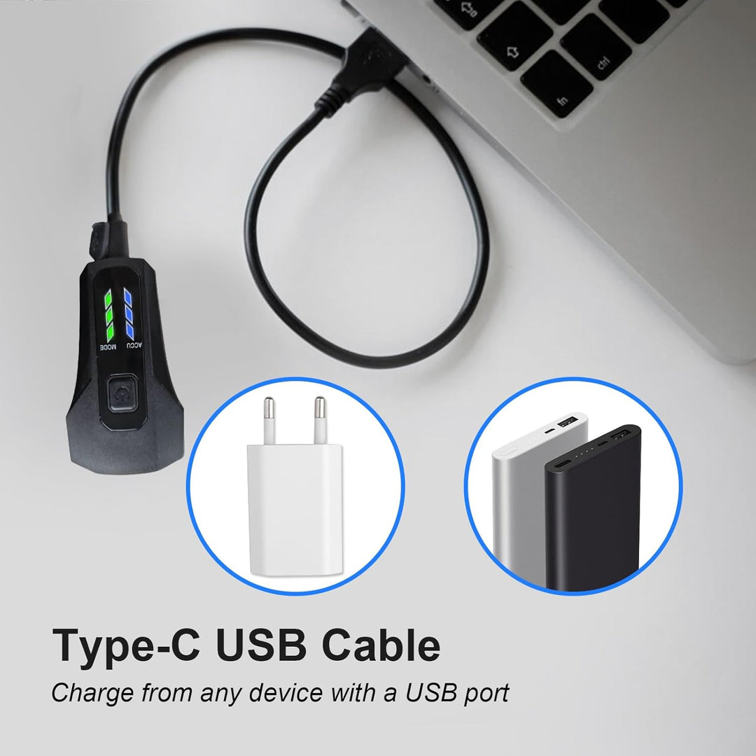 ANTELA Fahrradlicht Vorne USB-C Aufladbar Fahrradlampe mit 1800mAh Akku, StVZO Zugelassen Fahrradbel