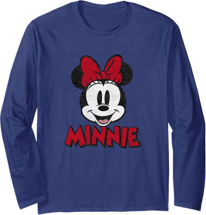 Disney Mickey And Friends Minnie Mouse Classic Distressed Langarmshirt