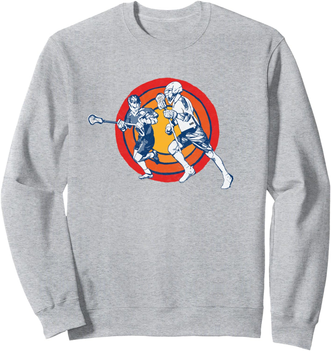 Retro Lacrosse Players & Vintage 80s Sun Hipster Sweatshirt