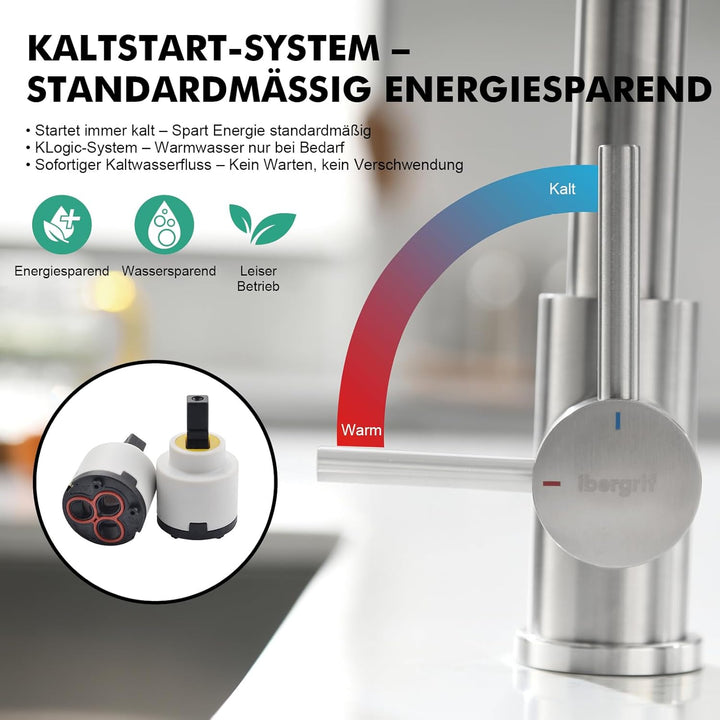 Ibergrif wasserhahn küche ausziehbar, Spring küchenarmatur mit brause, spültischarmatur 360 Schwenkb