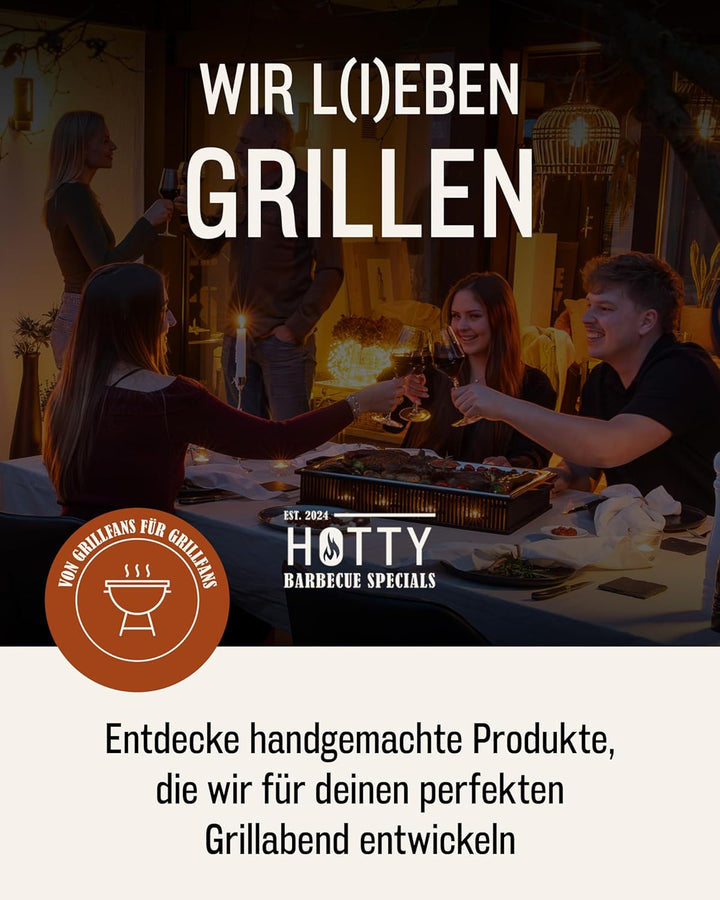HOTTY Legacy Warmhalteplatte fürs Grillen – BBQ-Design Speisenwärmer mit personalisierbarem Batch –