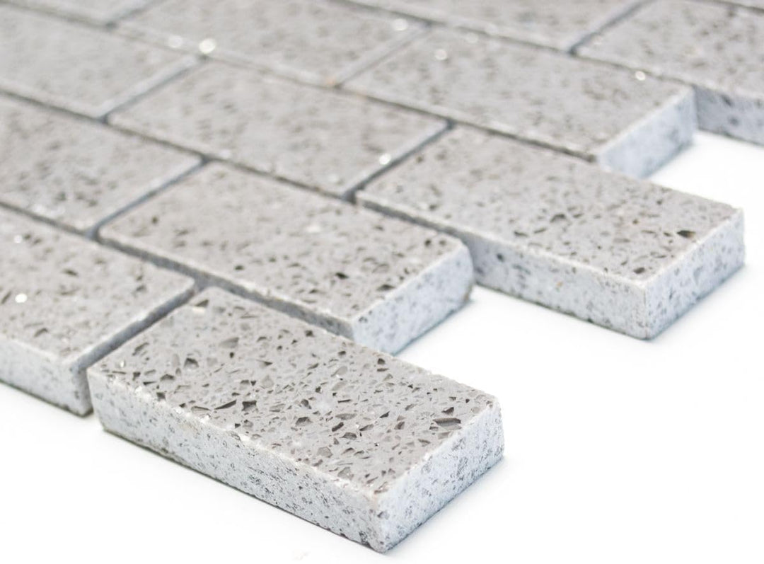 Mosaik Brick Artifical grau Artifical Kunstharzmosaik Fliesenspiegel, Mosaikstein Format: 23x48x8 mm