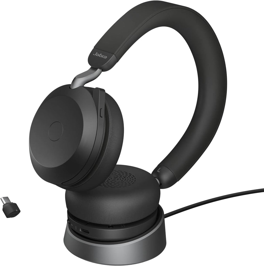 Jabra Evolve2 75 Wireless PC Headset with Charging Dock and 8-Mic Technology & Evolve2 65 Wireless P