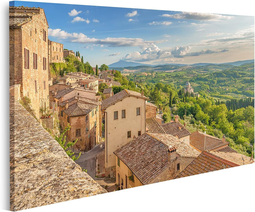 islandburner Bild auf Leinwand Landschaft Der Toskana Von Den Wänden Von Montepulciano Italien Bilde