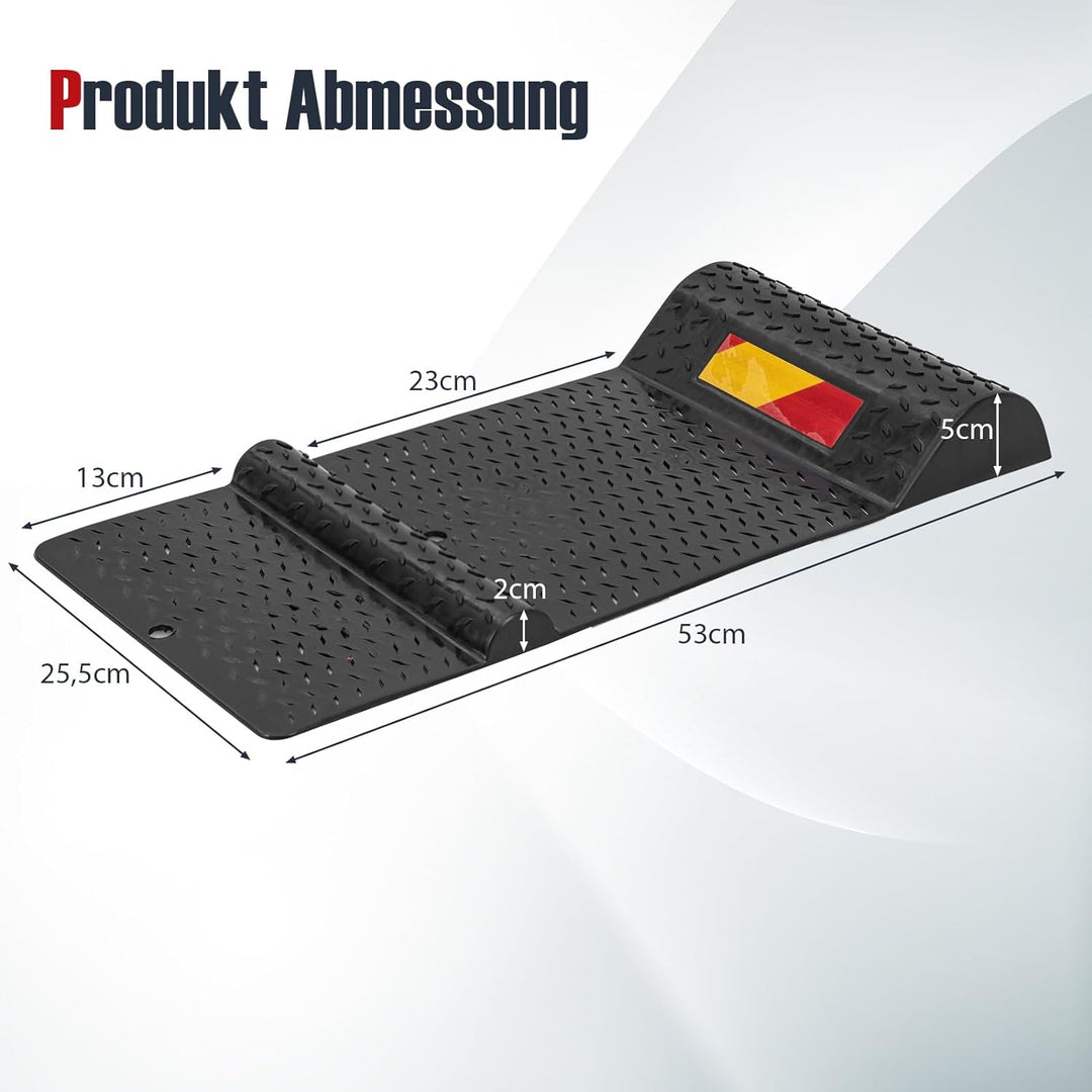 COSTWAY 2er Parkmatten mit Bremsschwelle, Einparkhilfe Parkbegrenzung Gummi, Autostopper Anfahrschut