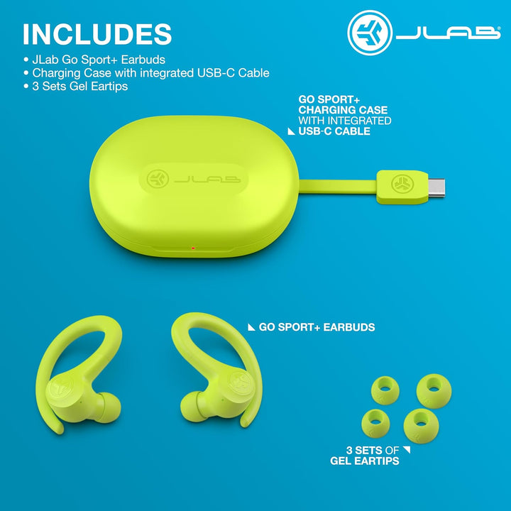 JLab Go Air Sport+ Kopfhörer Bluetooth, Sportkopfhörer 35+ Std., True Wireless In Ear Kopfhörer kabe