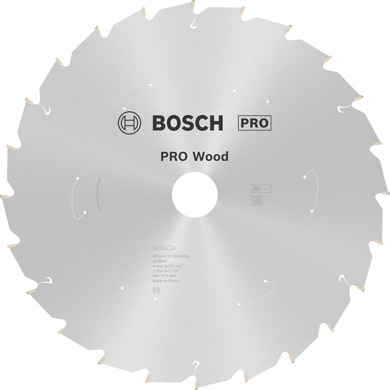 Bosch Professional 1x Kreissägeblatt Standard for Wood (Holz, Sägeblatt Ø 254 x 30 x 2,2 mm, 24 Zähn