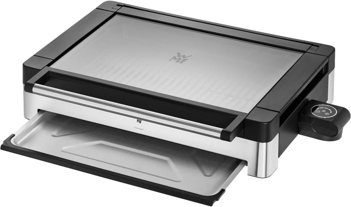 WMF Lono Elektro Tischgrill mit Glasdeckel, beschichtete Grillplatte, 2200 Watt, edelstahl matt