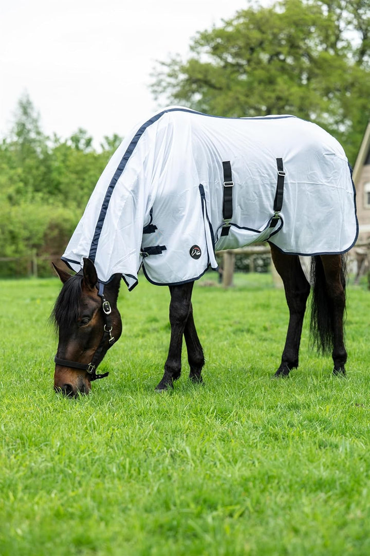 HKM 4057052161230 Fliegendecke -Lyon- Mit Halsteil7100 Silber115 115 cm Silber, 115 cm Silber