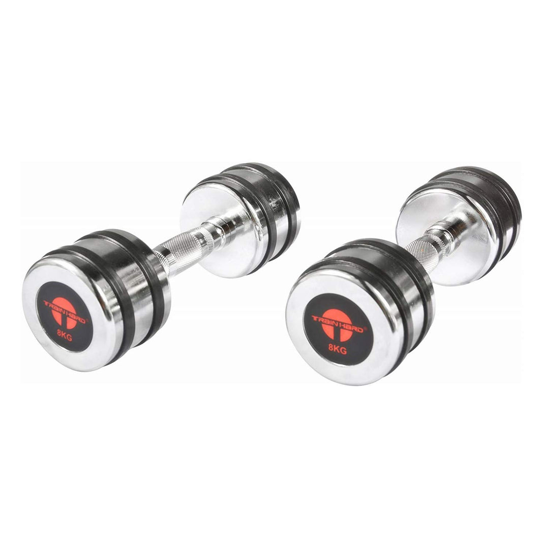 Chrom Hantel Kurzhantel Set Studio Qualität mit Gummiring 1-10 kg/Hantelständer Hantelablage 2 x 8,0