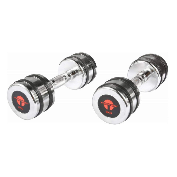 Chrom Hantel Kurzhantel Set Studio Qualität mit Gummiring 1-10 kg/Hantelständer Hantelablage 2 x 8,0