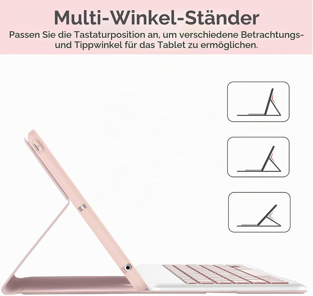 EasyAcc Tastatur Hülle Kompatibel mitiPad 10.2 Zoll (9/8/7 Generation-2021/2020/2019) mit Schutzfoli
