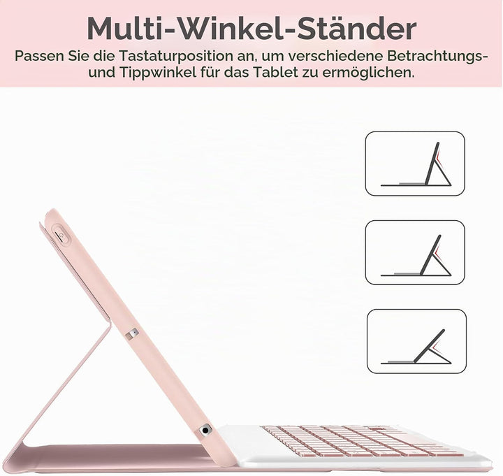 EasyAcc Tastatur Hülle Kompatibel mitiPad 10.2 Zoll (9/8/7 Generation-2021/2020/2019) mit Schutzfoli