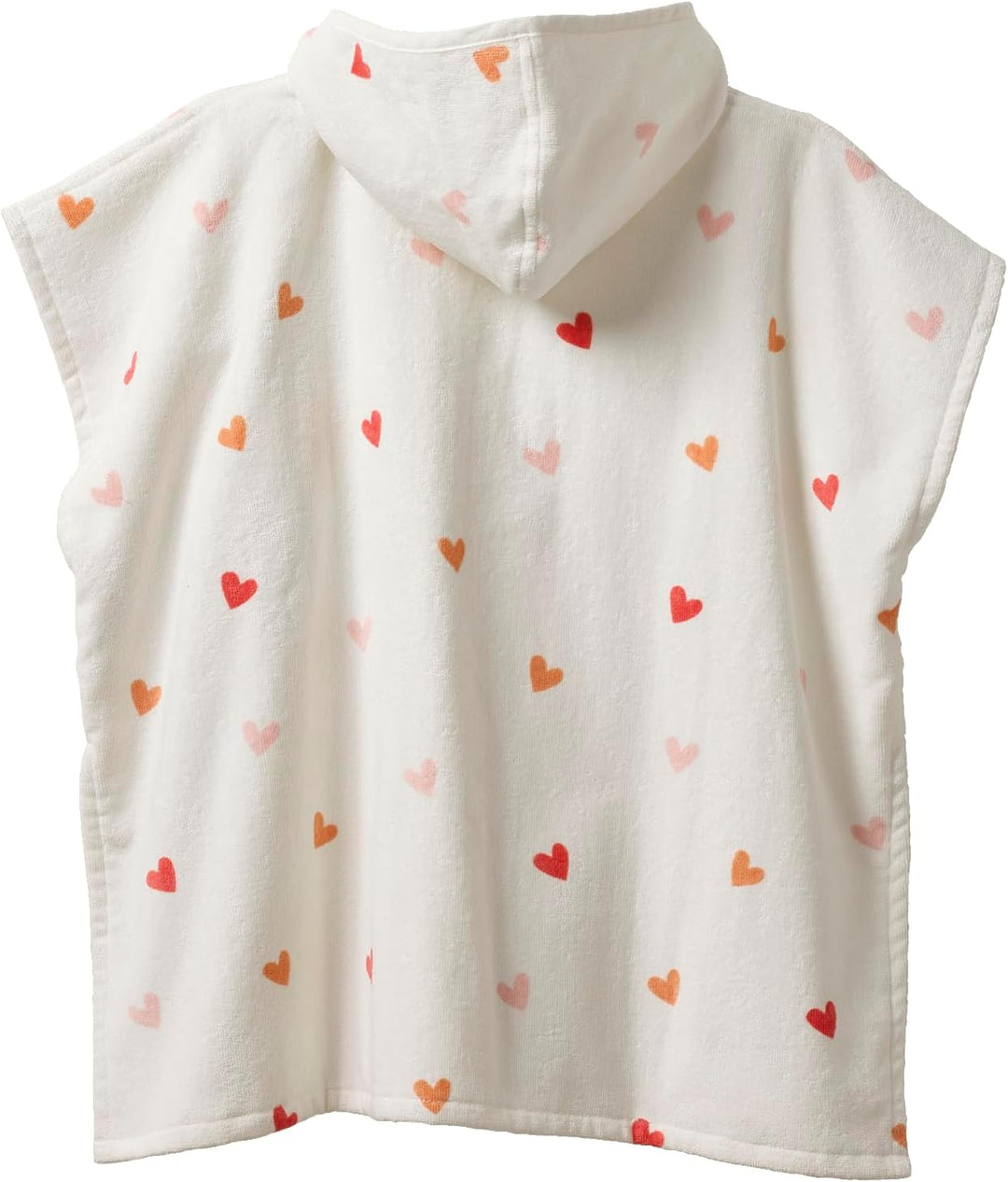 Vertbaudet Kinder Badeponcho HERZEN mit Recycling-Baumwolle BLANC 104-116, BLANC 104-116