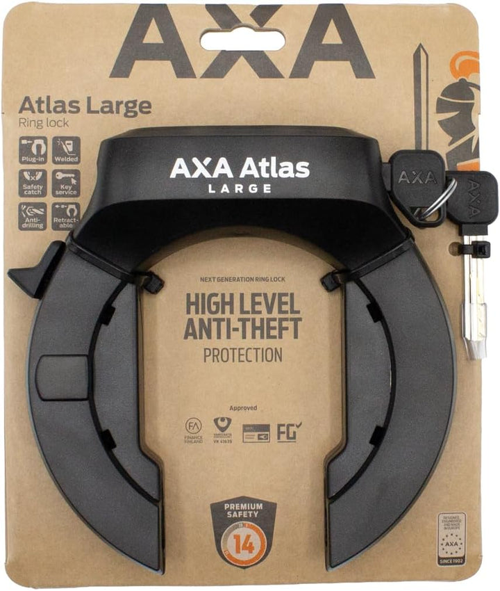 AXA Atlas Large Retractable – Rahmenschloss mit Hochsicherheitszylinder – Sicherheitsstufe 14 – Schl