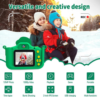 MYSTILUCK Kinderkamera, 1080P HD Digitalkamera für Kinder mit 2,0"-Bildschirm & 32GB-Karte, Fotoappa