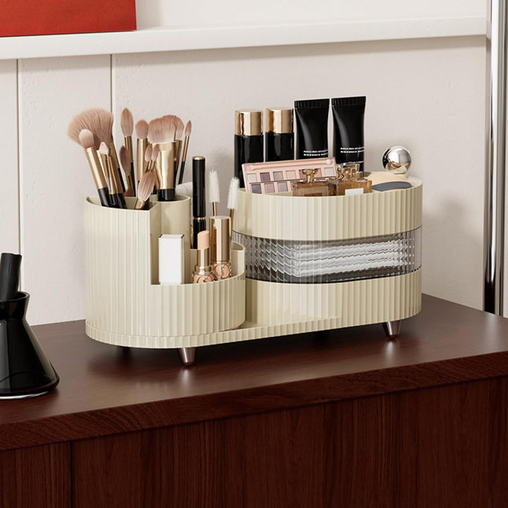 DASITON Make up Kosmetik Organizer,360° Drehbarer Make Up Pinsel Organizer,Grosser Kapazität Kosmeti