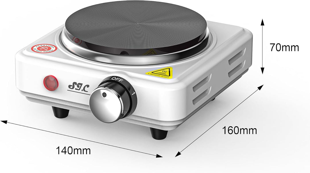 SIC Tragbarer Elektroherd mit einer Platte, tragbar, aus Gusseisen, verstellbare Temperatur, für Cam