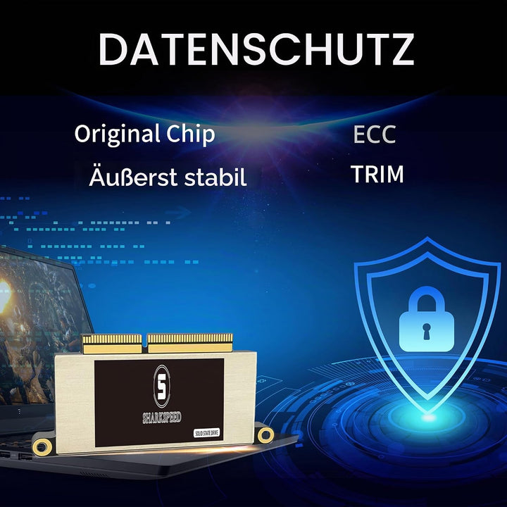 SHARKSPEED SSD 256GB NVMe für MacBook Pro A1708 M.2 PCIe Gen3.0x4 3D NAND Festplatte Intern Upgrade