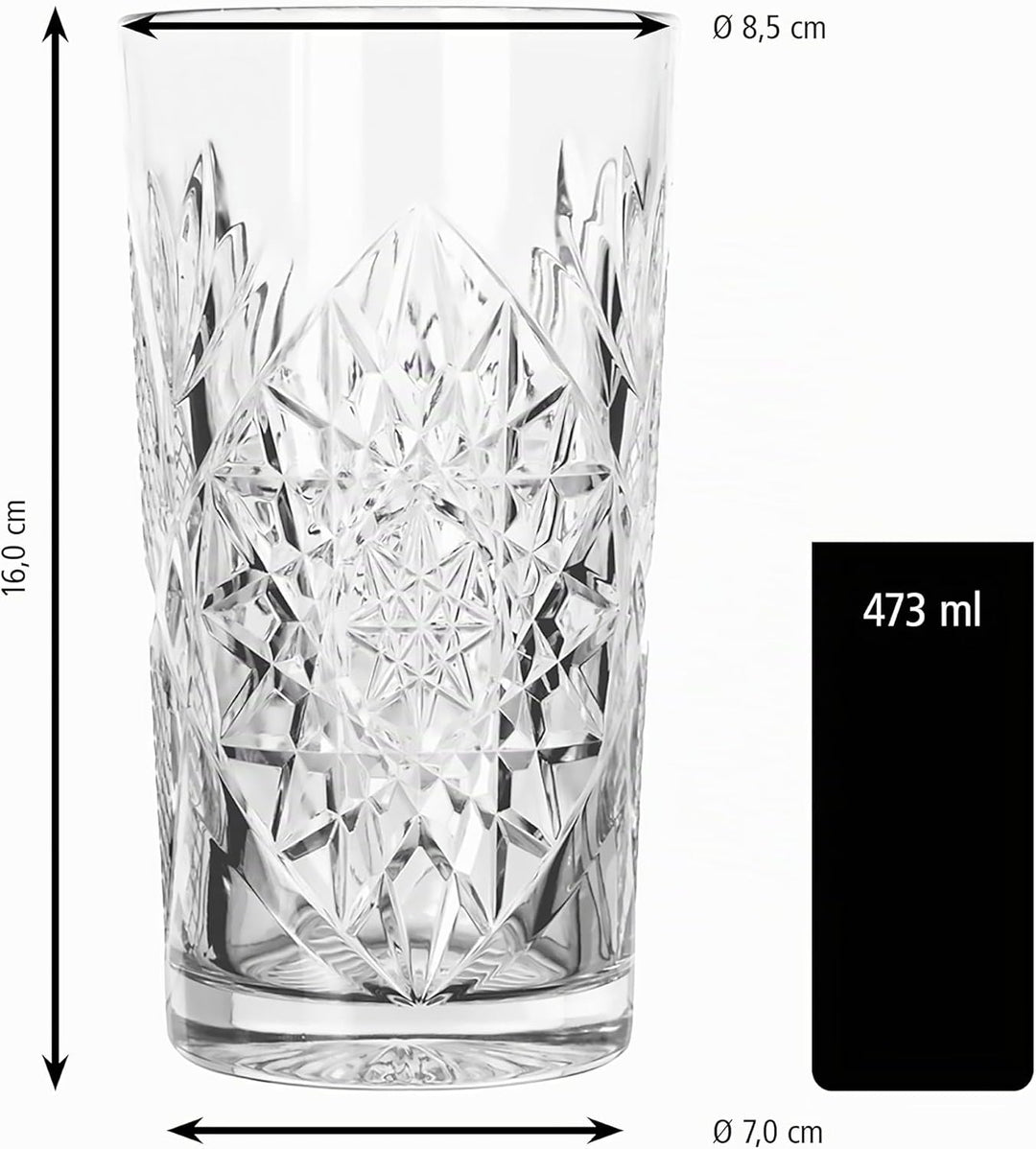 Libbey 926798 Hobstar Trinkglas Inhalt: 12x 473 ml