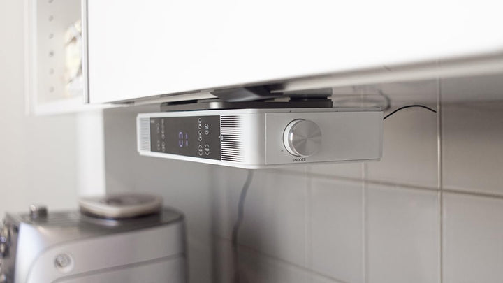 Regent Cucina Unterbau Küchenradio mit FM, Bluetooth, LED-Leiste, Farbdisplay, Küchentimer & 2 Wecke