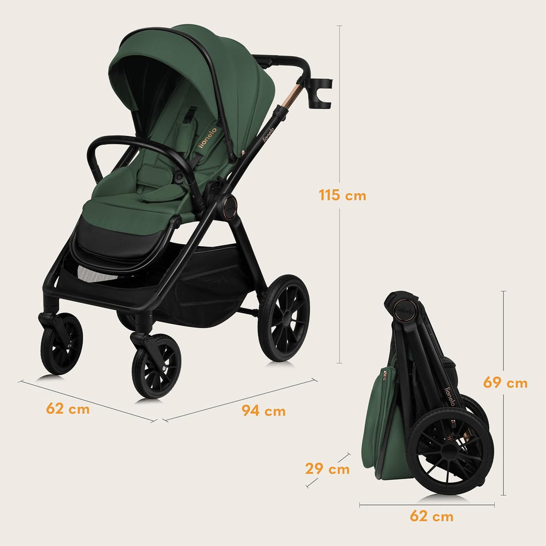 Lionelo Layla Kinderwagen 2 in 1 Kombikinderwagen (0-4 Jahre, bis 22 Kg), Babywanne und Sportsitz, W