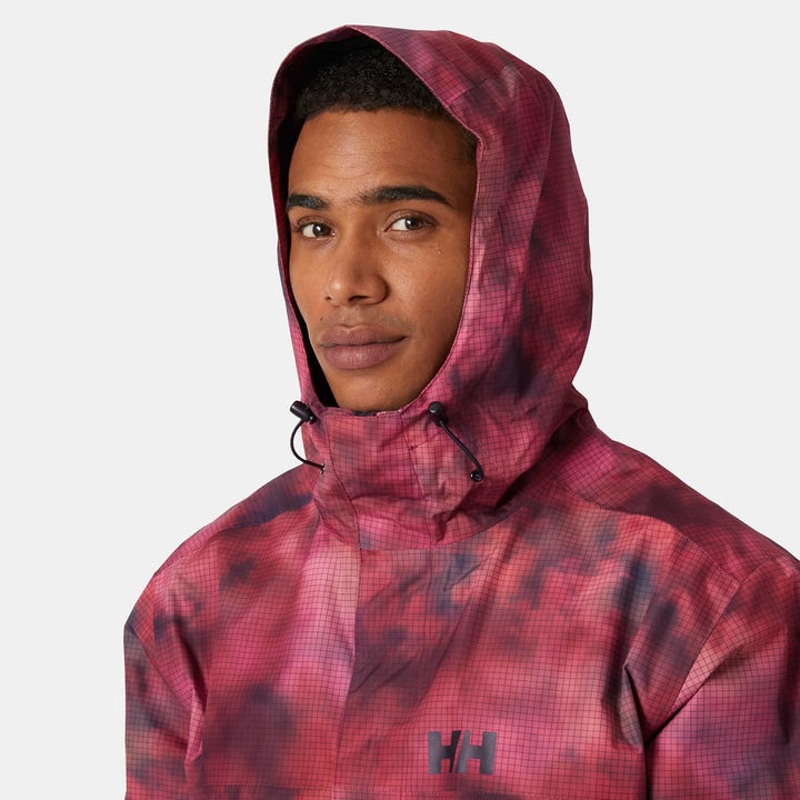 Helly Hansen Herren Loke Shell Wanderjacke M 691 DARK MAGENTA YU SPRAY AOP, M 691 DARK MAGENTA YU SP