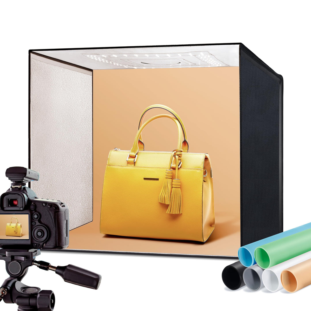 RALENO Fotostudio Set 50 x 50 x 50 cm professionelle superhelle Fotobox mit 50W 5500K einstellbarem