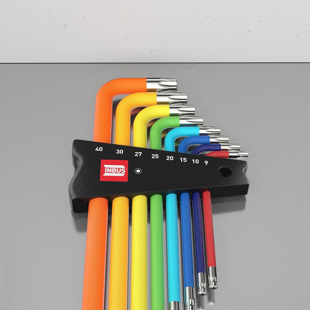 TORX® Winkelschraubendreher Set 8tlg., TX9–40, mit ColorGrip — Made in Germany (INBUS® 74223)