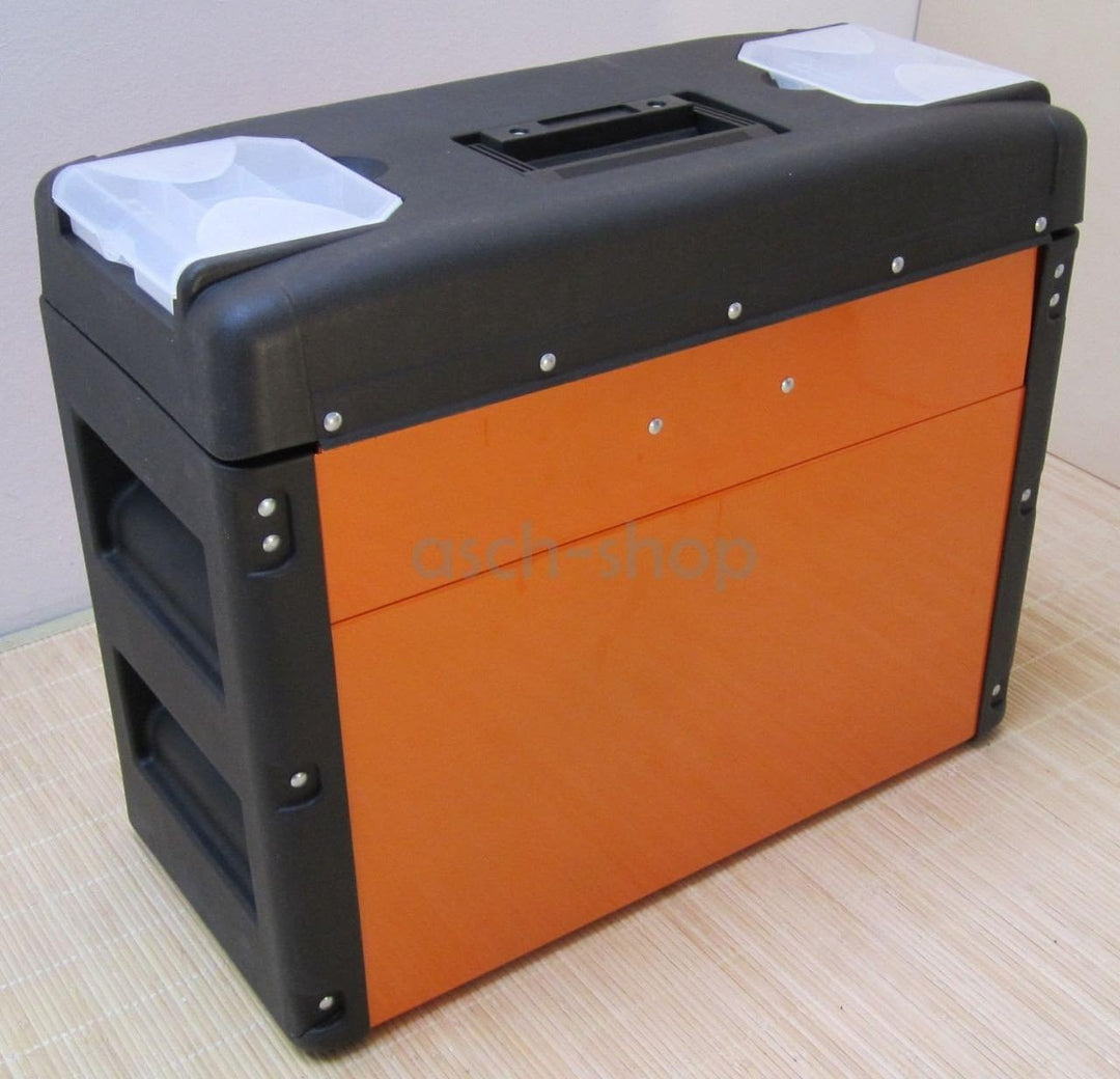 METALL Werkzeugkiste mit 8 Funktionen 3061BB von AS-S Orange, Orange