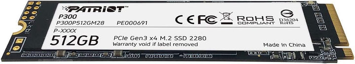 Patriot P300 512GB Interne SSD - NVMe PCIe Gen 3x4 - M.2 2280 - Solid State Drive - P300P512GM28