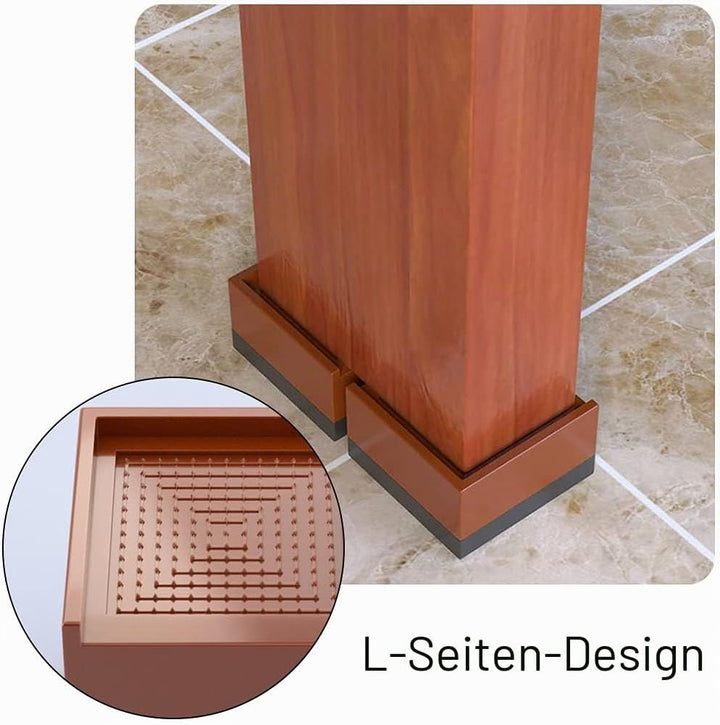 Möbelerhöhungen, Betterhöhung, quadratischer Aufzug, Bettfüsse, Erhöhung der Höhe um 7,5 cm oder 15
