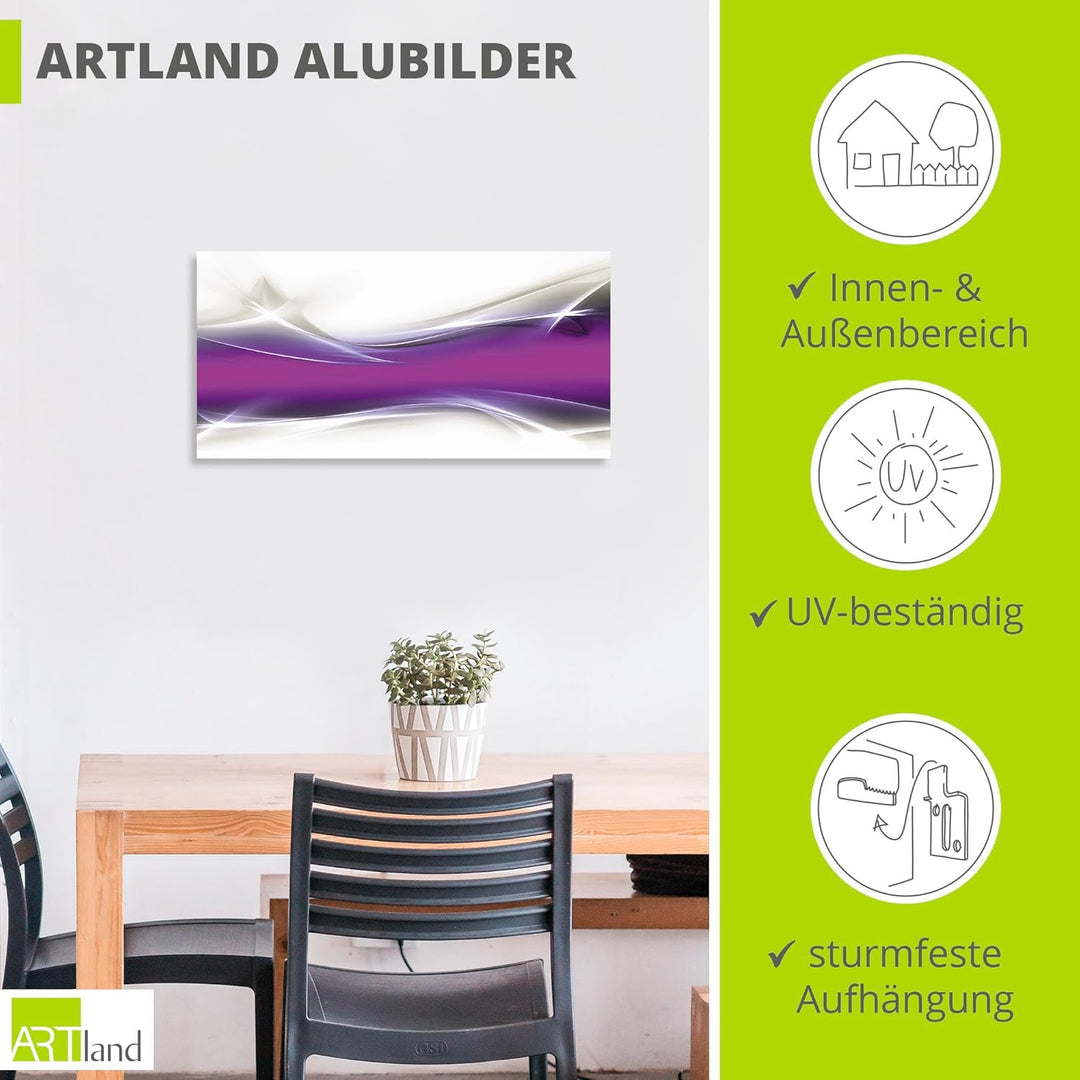 ARTland Wandbild Alu Verbundplatte für Innen & Outdoor Bild60x30 cm Abstrakte Motive Gegenstandslos