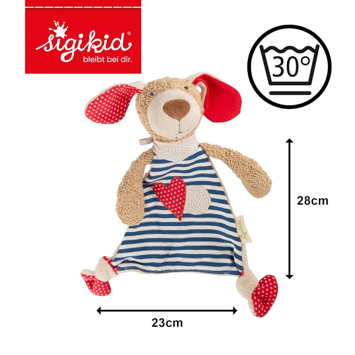 SIGIKID 40503 Schnuffeltuch Hund Green Mädchen und Jungen Babyspielzeug empfohlen ab Geburt blau Bla
