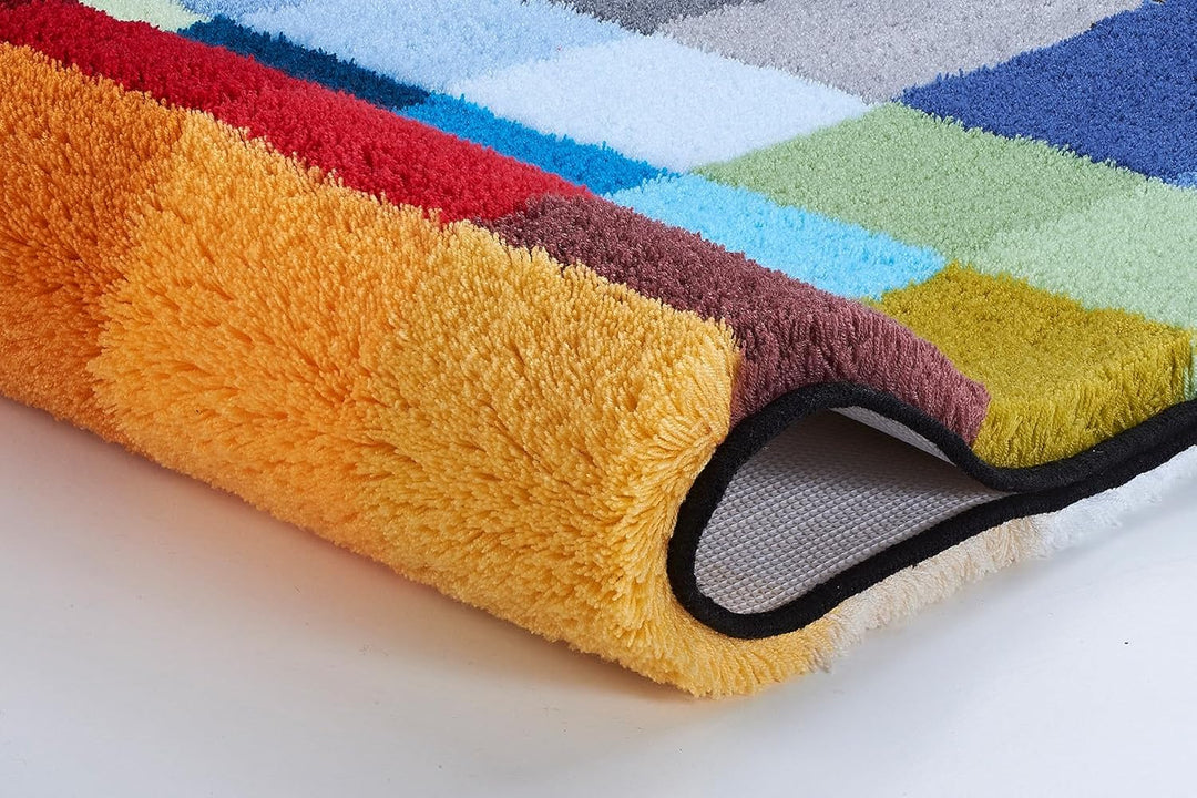 Kleine Wolke Cubetto Badteppich, Polyacryl, Mehrfarbig, 65 x 90 cm Mehrfarbig 65 x 90 cm, Mehrfarbig