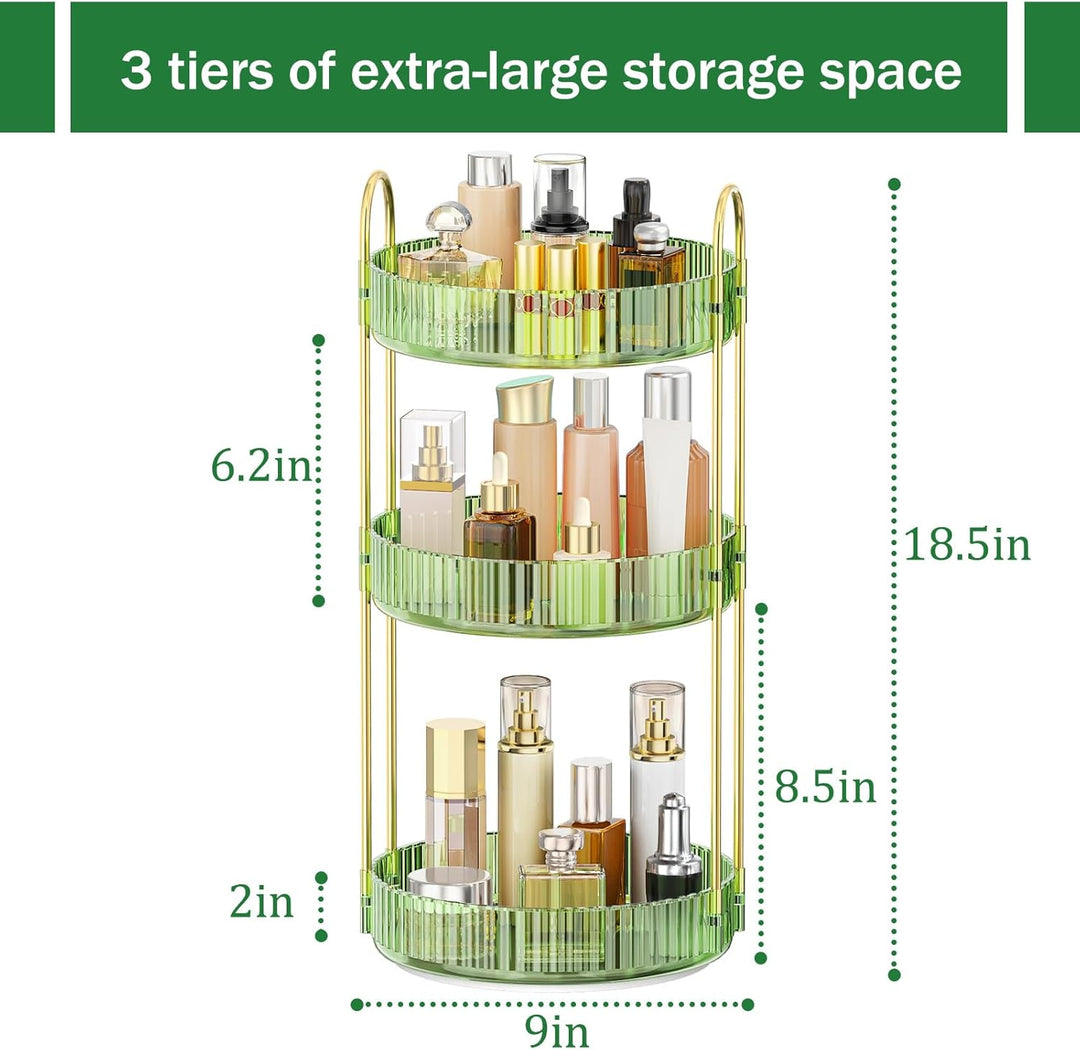 MOKANI Make Up Kosmetik Organizer, 360° Dreh Schmink Organizer, 3 Ebenen, Multifunctional Makeup Ski