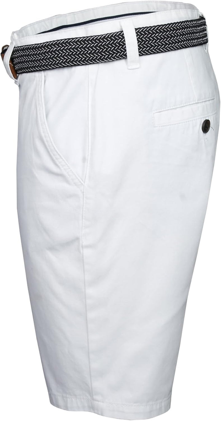 Xact Herren Premium massgeschneiderte Stretch Chino Shorts 36 Weiss, 36 Weiss
