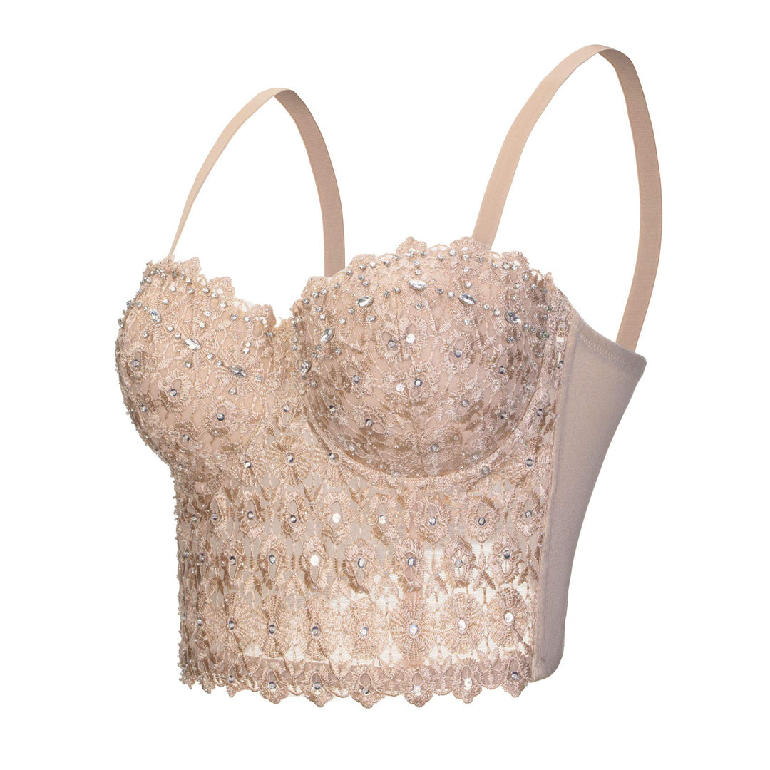 Woboren Damen Korsett Bustier BH Dessous Tank Top Trägertop Crop Top Corsage Clubwear Shirt Unterhem