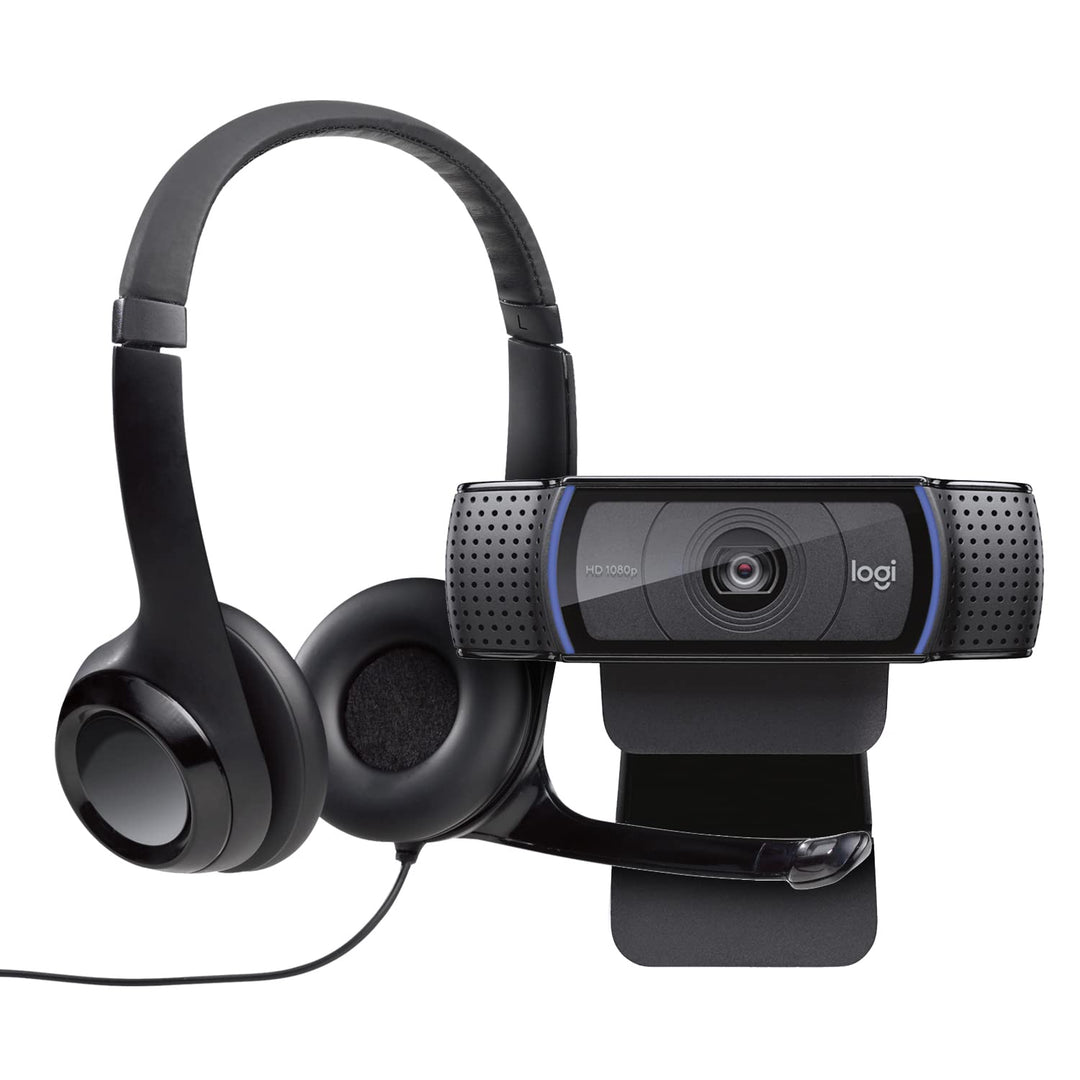 Logitech C920 HD PRO Webcam + H390 Kopfhörer mit Mikrofon