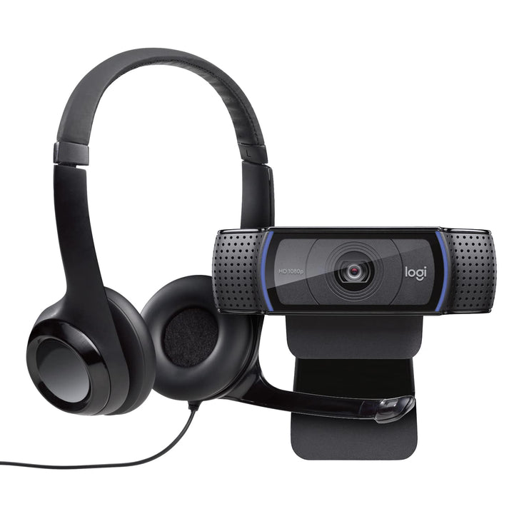 Logitech C920 HD PRO Webcam + H390 Kopfhörer mit Mikrofon