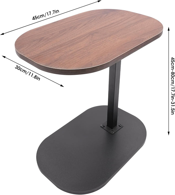 C-förmiger Beistelltisch höhenverstellbar 45–80cm, drehbare & neigbare Tischplatte, Sofatisch Nachtt