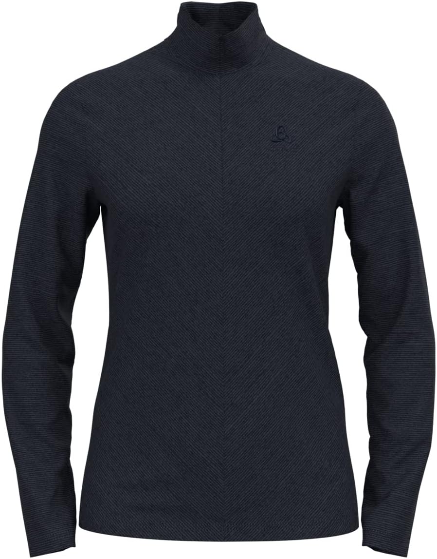 Odlo Damen Roy_542331 Mid Layer mit Reissverschluss XS Dark Sapphire - Black - Stripes, XS Dark Sapp